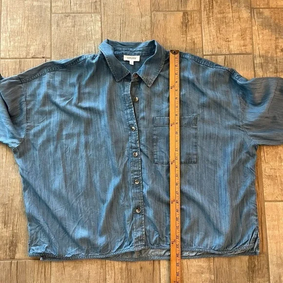 Haven Well Within Women's Oversized Shirt Button Up Denim Blue Tencel‎ XL - Picture 7 of 9